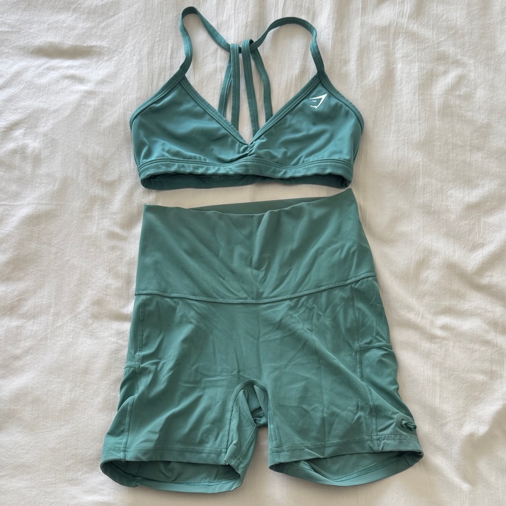 Gymshark Teal Biker Short Set